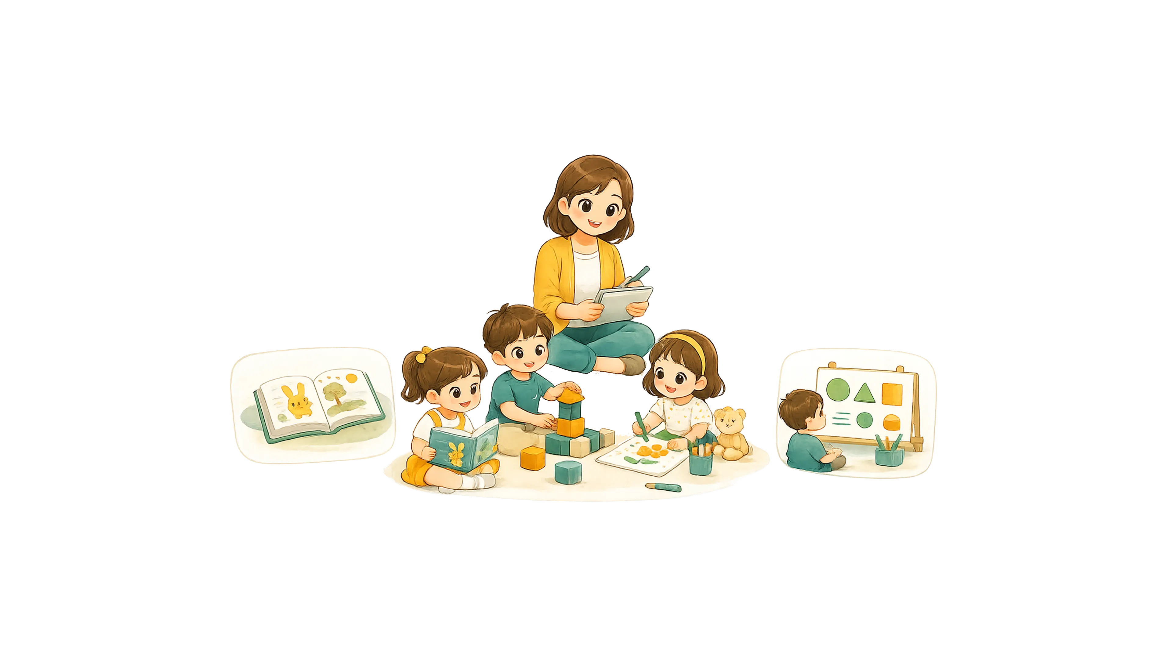 Children and educators in an early childhood education program